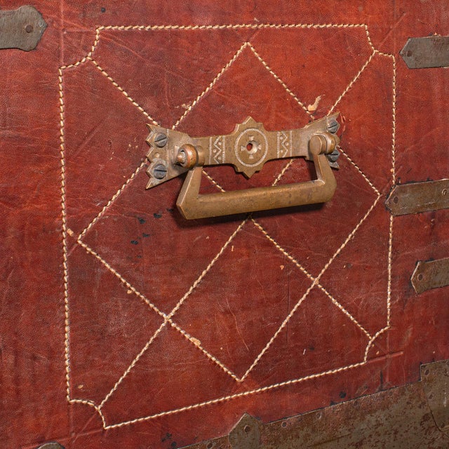 Antique Casablanca Travel Trunk, African, Leather, Portmanteau Case, Edwardian For Sale - Image 12 of 12