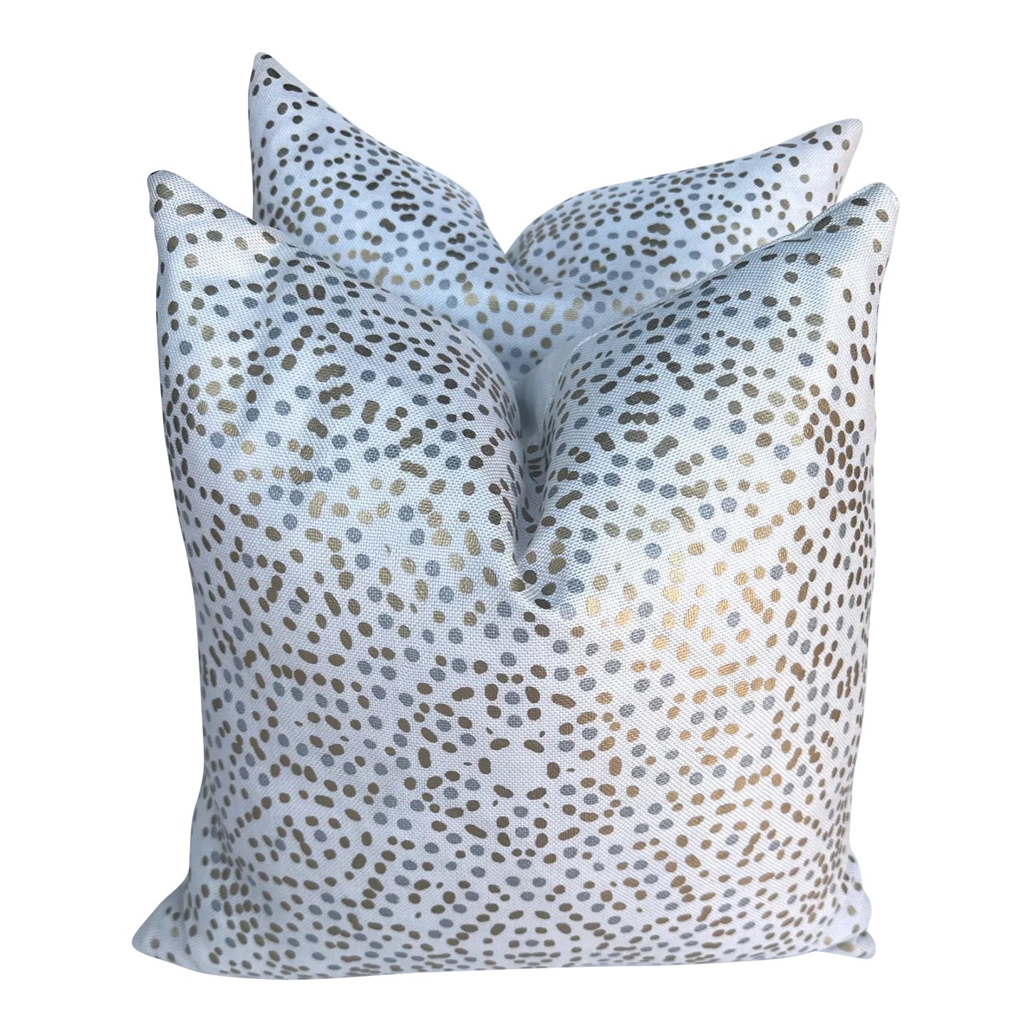 Pair of Gold/Silver Polka Dot Throw Pillows Chairish