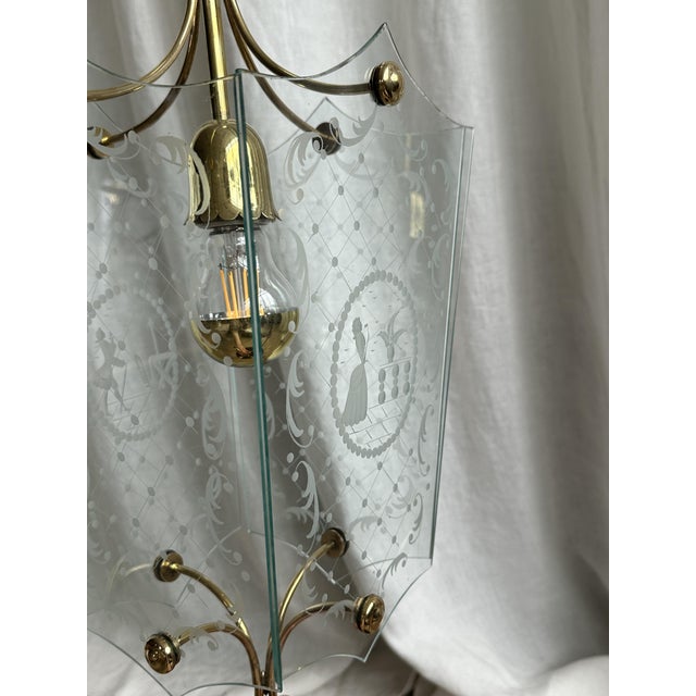 Metal Glass Lantern Pendant by Pietro Chiesa for Fontana Arte, 1950s For Sale - Image 7 of 18