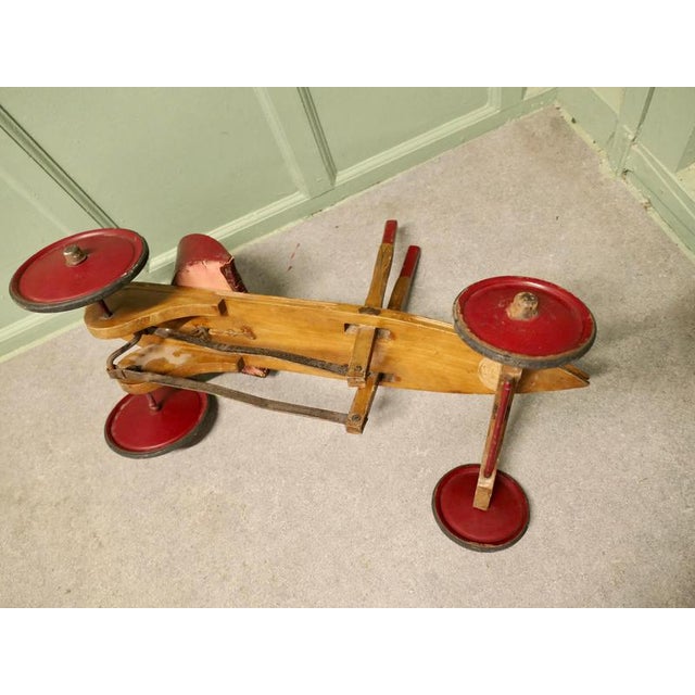 Antique Wooden Hand Operated Childrens Tricycle Car from Periclès, 1930s For Sale - Image 10 of 12