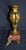Antique French Rococo Metal Urn Vase Marble Base Mantle Garniture 19th C For Sale - Image 14 of 17