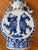 Chinese Late 19th Century Qing Dynasty Chinese Blue & White Porcelain Miniature Moon Flask Vases - Pair For Sale - Image 3 of 10