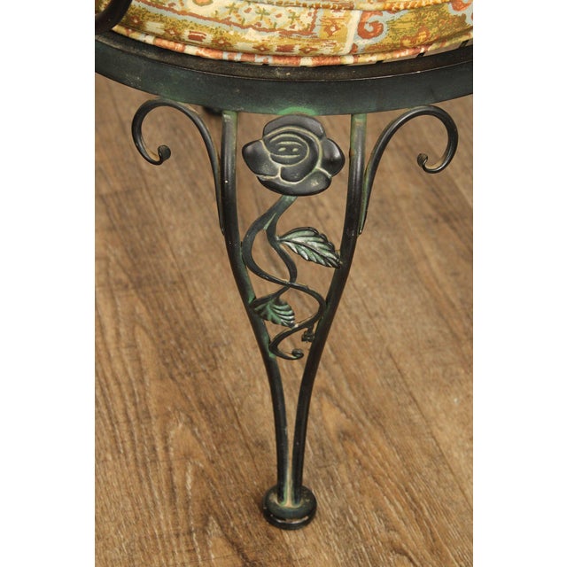 Woodard 'Chantilly Rose' Vintage Set of Six Wrought Iron Dining Chairs For Sale - Image 9 of 12