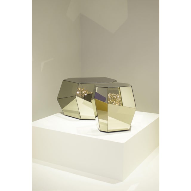 Three Rocks High Side Table in Bronze Mirror from Insidherland For Sale - Image 14 of 15