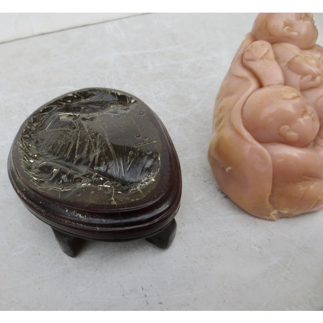 Carved Agate Stone Hoti Buddha With Attendant For Sale - Image 9 of 9