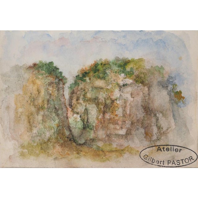 Gilbert Pastor, Breach Hidden by Plants, Original Signed Watercolor For Sale - Image 5 of 5