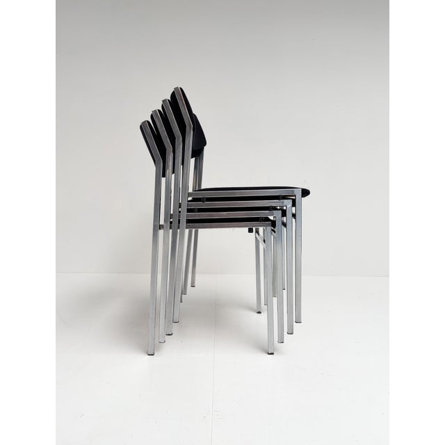 Mid-Century Modern Stacking Chairs by Gijs van der Sluis, 1970s, Set of 4 For Sale - Image 3 of 13
