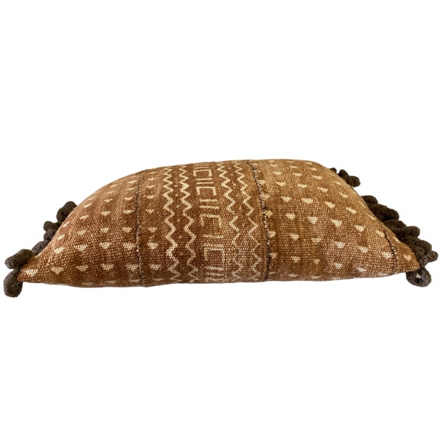 African African Custom Made Bogolan Lumbar Mud Cloth Pillow 16.5" For Sale - Image 3 of 8