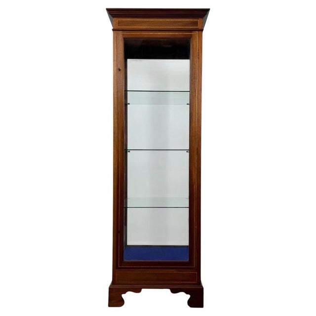 Antique 20th Century Inlaid Mahogany Freestanding Shop Display Cabinet For Sale - Image 9 of 11