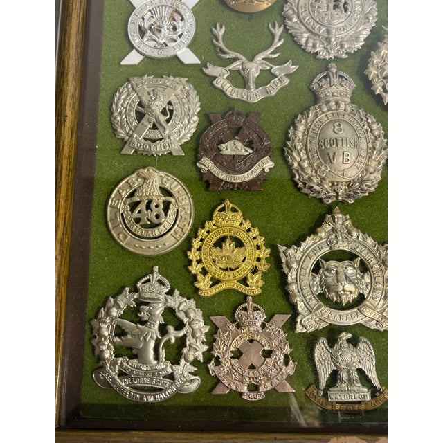 Antique Victorian Shadow Box Framed Set of 29 Scottish Military Regimental Badges For Sale - Image 9 of 18