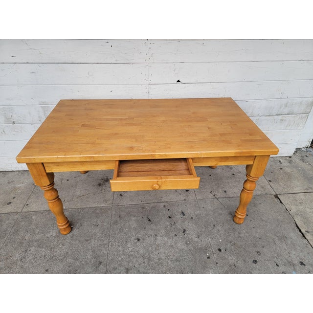 1980s Vintage Pine Wood Desk Chairish