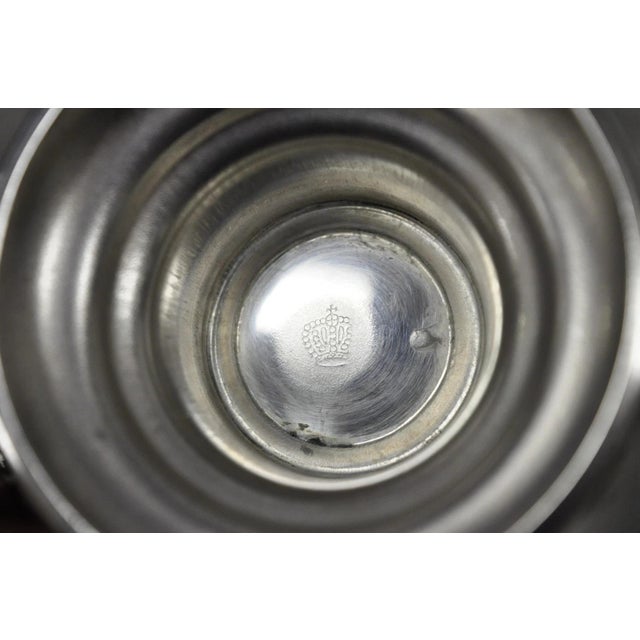 Vintage Large Silver Plated Pedestal Punch Bowl Set W/ 12 Cups - 14 Pc Set For Sale - Image 17 of 18