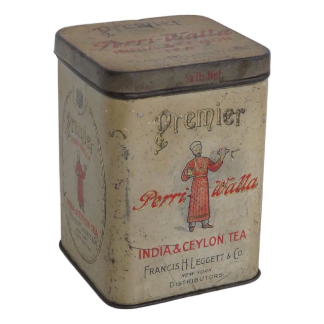 Premier Perri Walla Tea Tin Box India and Ceylon Francis H Leggett and Co 4892b For Sale