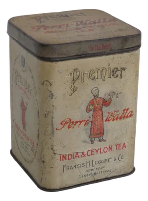 Premier Perri Walla Tea Tin Box India and Ceylon Francis H Leggett and Co 4892b