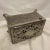 Beautiful jewelry dresser casket box in Silverplate with Swarovski crystals, wind up musical mechanism plays a tune....