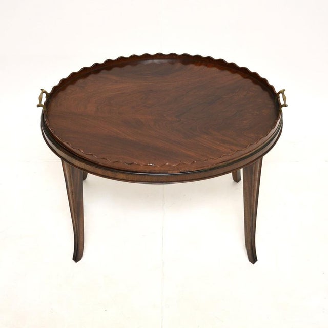 Antique Sheraton Tray Top Coffee Table, 1900s For Sale - Image 4 of 12