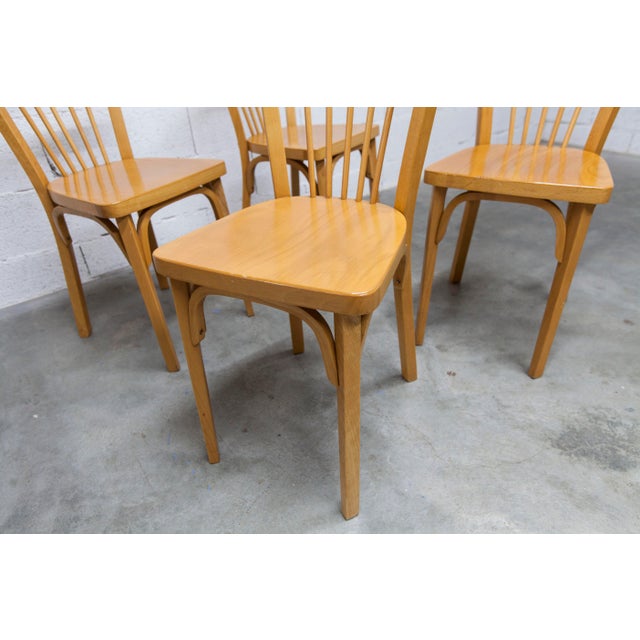 Wood Model 153 Bistro Chairs from Baumann, 1981, Set of 4 For Sale - Image 7 of 18