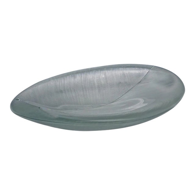 Large Vintage Art Glass Bowl by Tapio Wirkkala for Iittala 1950s For Sale