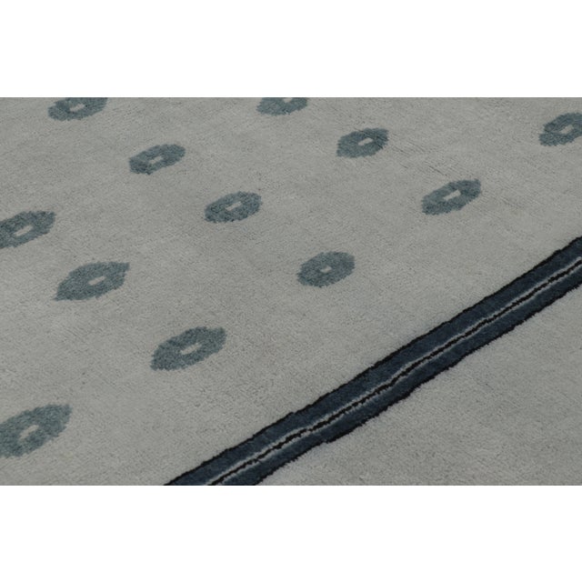 Rug & Kilim’s Art Deco Inspired Rug, Light Gray Tones With Geometric Patterns For Sale In New York - Image 6 of 8