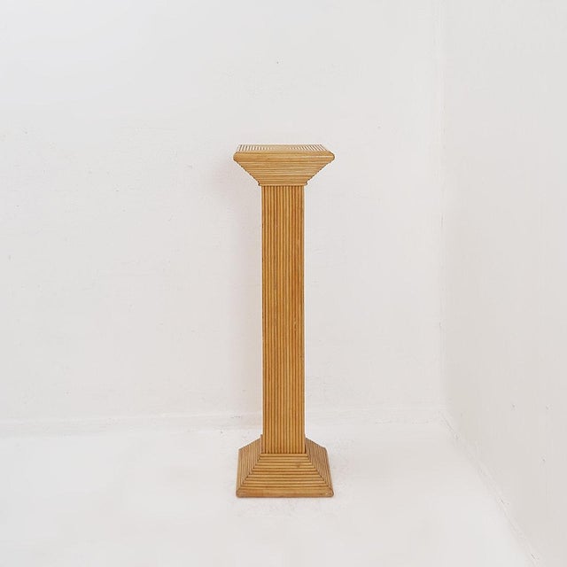 Pencil Reed Pedestal in the style of Vivai Del Sud, 1970s For Sale - Image 6 of 12