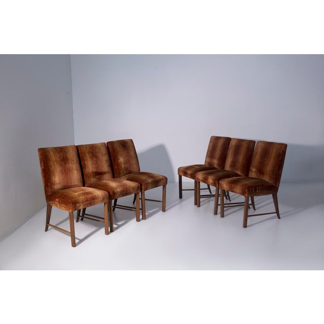 Chairs with Original Velvet Fabric by Paolo Buffa, 1950s, Set of 6 For Sale - Image 10 of 10