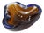 Orange, Blue and Clear Bubble Murano Glass Ashtray, 1960 For Sale