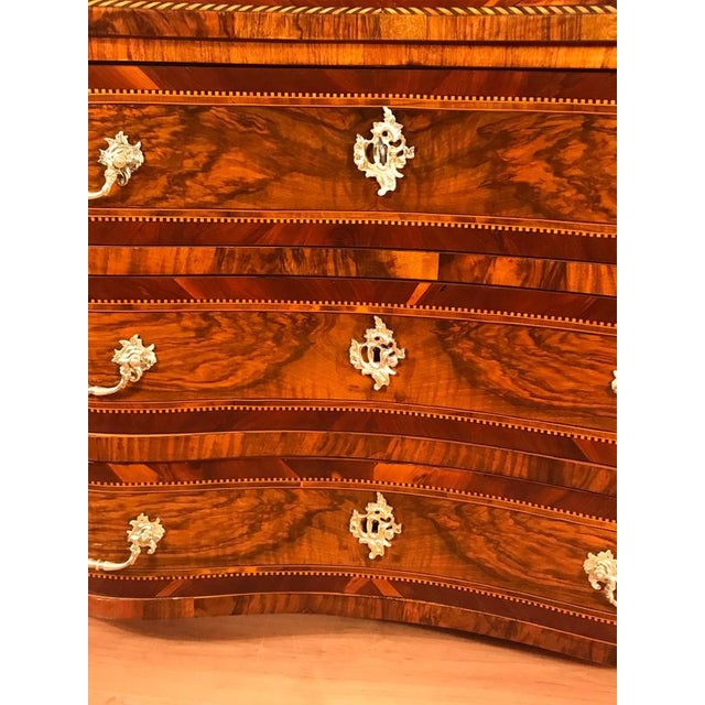 Late 18th Century 18th Century Baroque Walnut Bureau Cabinet with Figured Veneers For Sale - Image 5 of 11