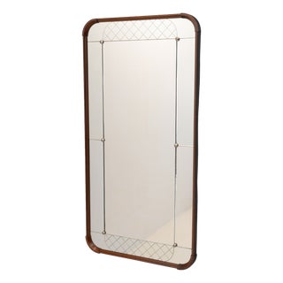 Large Rounded Corner Harlequin Mirror, 1960s For Sale