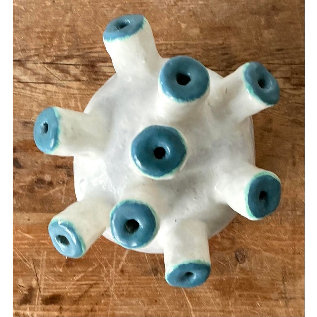 Late 20th Century Vintage Boho Original Studio Pottery Biomorphic Vase For Sale - Image 5 of 8