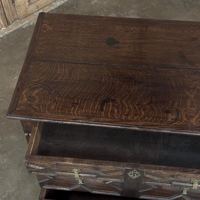 Early 19th Century English Oak Jacobean Style Chest of Drawers For Sale - Image 16 of 18