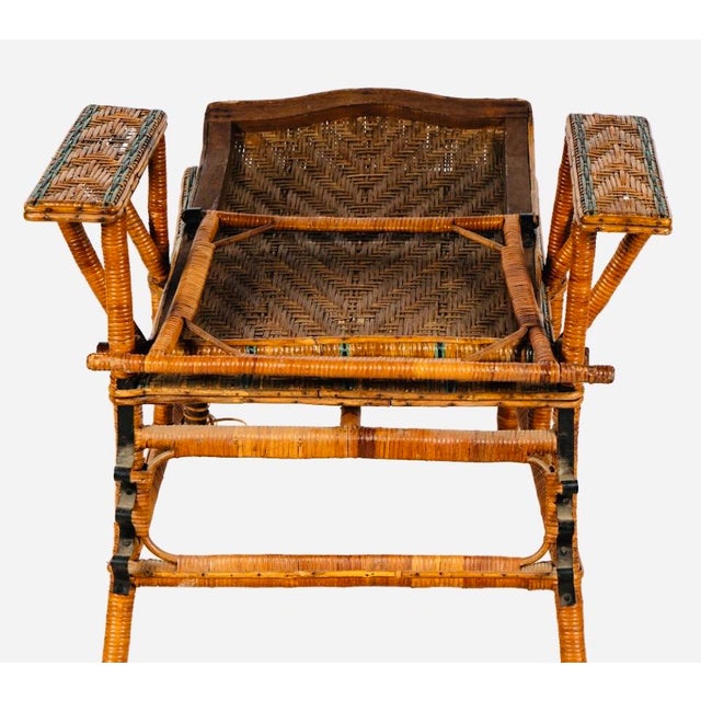 Antique Bar Harbor Wicker Adjustable Reclining Deck Chair, Circa 1910 For Sale - Image 10 of 11
