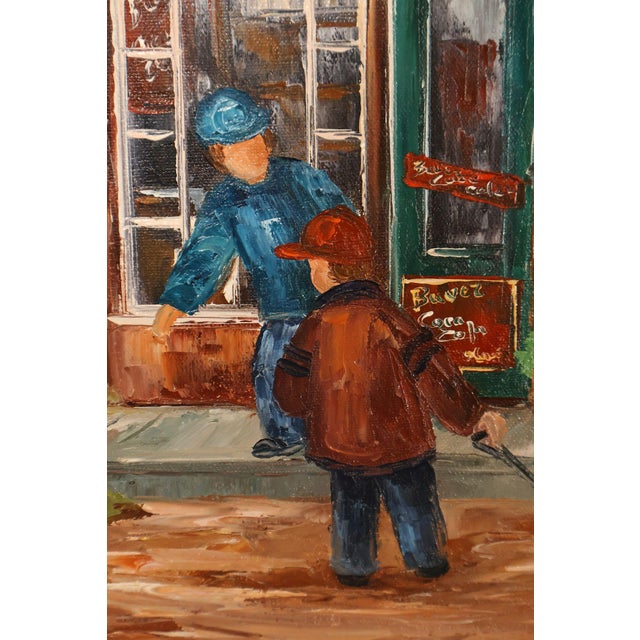 Aline Brochu Oil Painting, 'Rendez-Vous à L'Epicerie' For Sale - Image 17 of 18