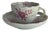 Neuer Auschnitt Coffee Cup and Saucer with Purple Indian Painting and Gilt Rim from Meissen, 1990s, Set of 2 For Sale