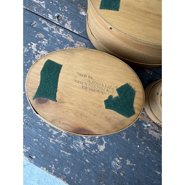 Vintage Frye's Measure Mill Shaker-Style Pantry Box Trio With Finger-Joint Construction, Circa 1950s-60s For Sale - Image 12 of 12