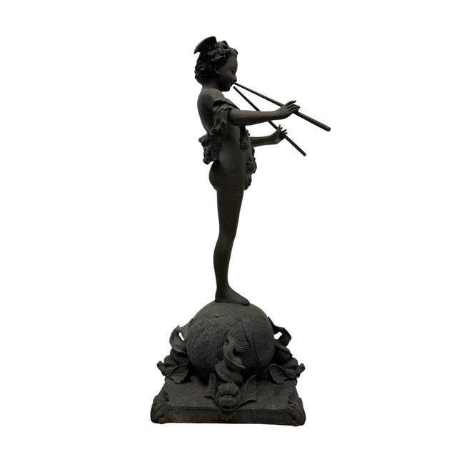 Bring classic, mythological charm to your home or garden with this striking 30-inch patinated bronze sculpture of "Pan of...