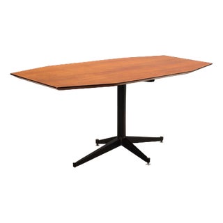 Vintage Italian Table in Teak and Enamelled Metal, 1960s For Sale