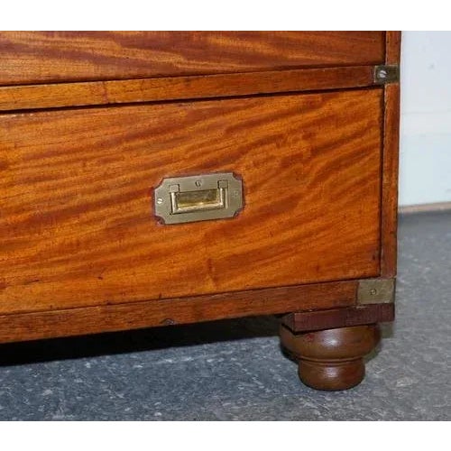 Antique Satinwood Military Campaign Chest of Drawers, 1800s For Sale - Image 4 of 18