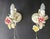 1970s Vintage Handmade Hand-Forged Toleware Ceiling Lamp and Wall Lamps with Porcelain Flowers and Roses, 1950s, Set of 4 For Sale - Image 5 of 18