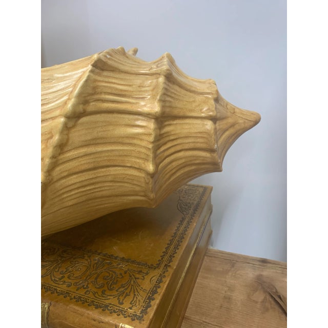 Ceramic Large Vintage 1985 Handcrafted Sea Shell Centerpiece For Sale - Image 7 of 12