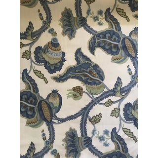 Traditional Cowtan & Tout Longton Linen Blue and Aqua Fabric - 2.5 Yards For Sale