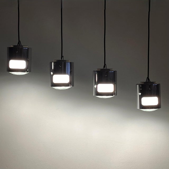 Optic Pendant Lamps by Veca, Italy, 1970s, Set of 4 For Sale - Image 11 of 11