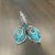 Persian Turquoise Diamond Pendant Earrings 14k WG 26.85 TCW Certified For Sale - Image 12 of 15