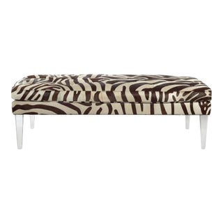 Lee Industries Zebra Bench/”ottoman and a ½” With Lucite Legs For Sale