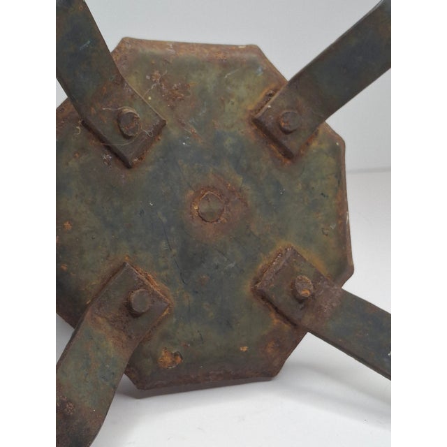 This is an exceptional example of a hand-forged wrought iron wax jack, a specialized tool used by 18th and early 19th-...