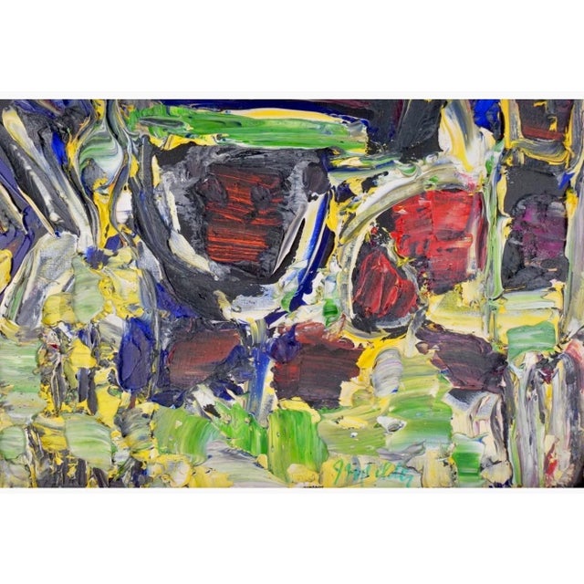 Jay Milder, Vibrant Abstract Rhino Horn Jay Milder Figurative Expressionist Art Oil Painting For Sale - Image 13 of 14