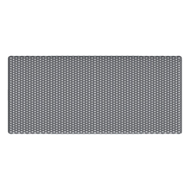 Tobias 40 in. W Outdoor Rectangular Rattan Dining Bench, Blue/White Dot / Natural Rattan Frame For Sale In Chicago - Image 6 of 7