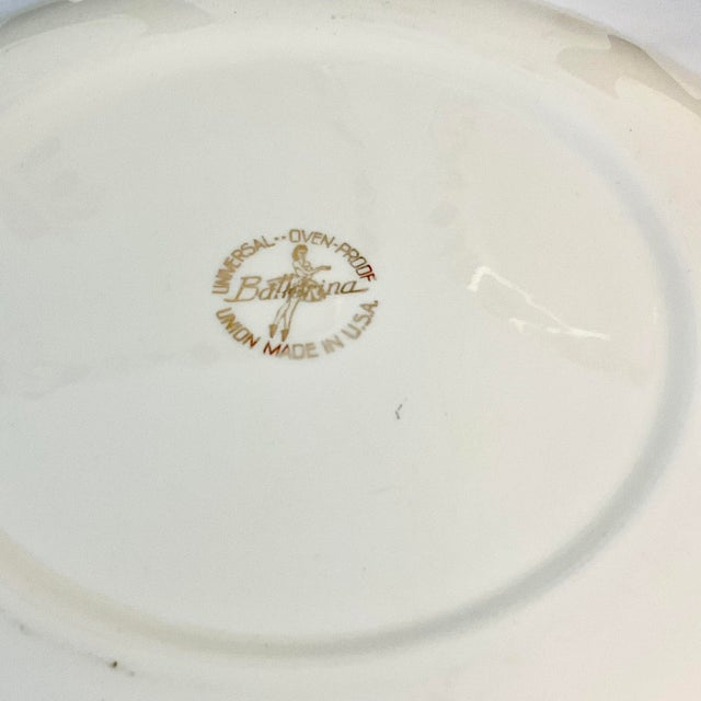 Persimmon 1950s Vintage Boho Chic Arts & Crafts Ballerina China Dinner Plates - Set of 3. For Sale - Image 8 of 8