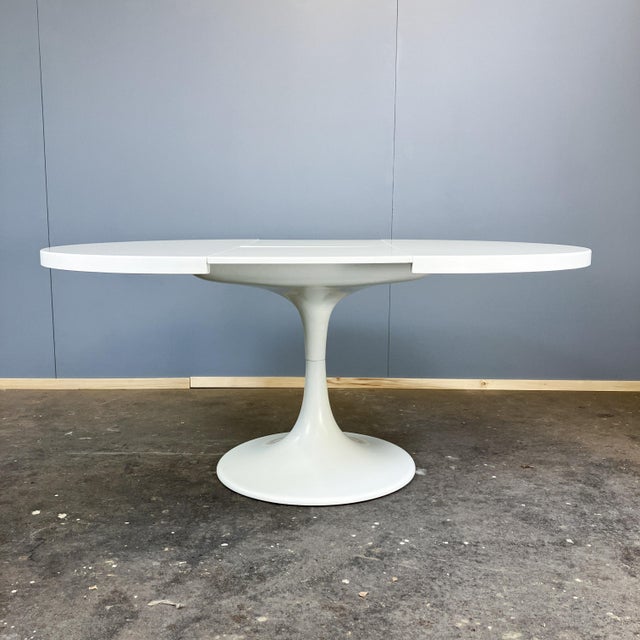 Animal Skin Space Age Swivel Chairs and Extendable Table by K. Schäfer for Lübke, 1960s, Set of 7 For Sale - Image 7 of 18
