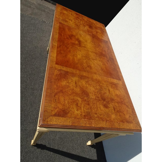 1990s Vintage French Country Writing Executive Desk ~ Library Table by Shultz & Behrle For Sale - Image 5 of 13