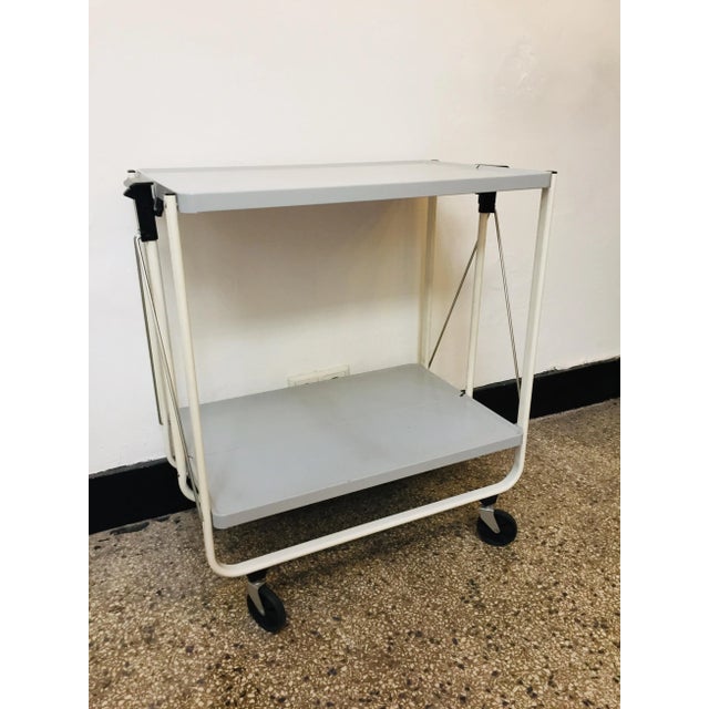 Mid-Century Modern Mid-Century Metal Serving Bar Cart For Sale - Image 3 of 9